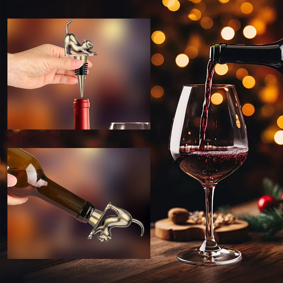 Elegant Upturned Cat Shaped Red Wine Gift Box
