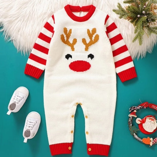Christmas Knitted Cute Baby Jumpsuit