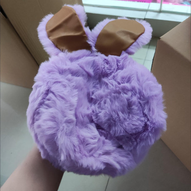Plush Bag Faux Fur Rabbit Clip