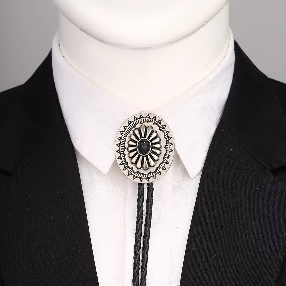 Celtic Pattern Turquoise Agate Bolo Tie