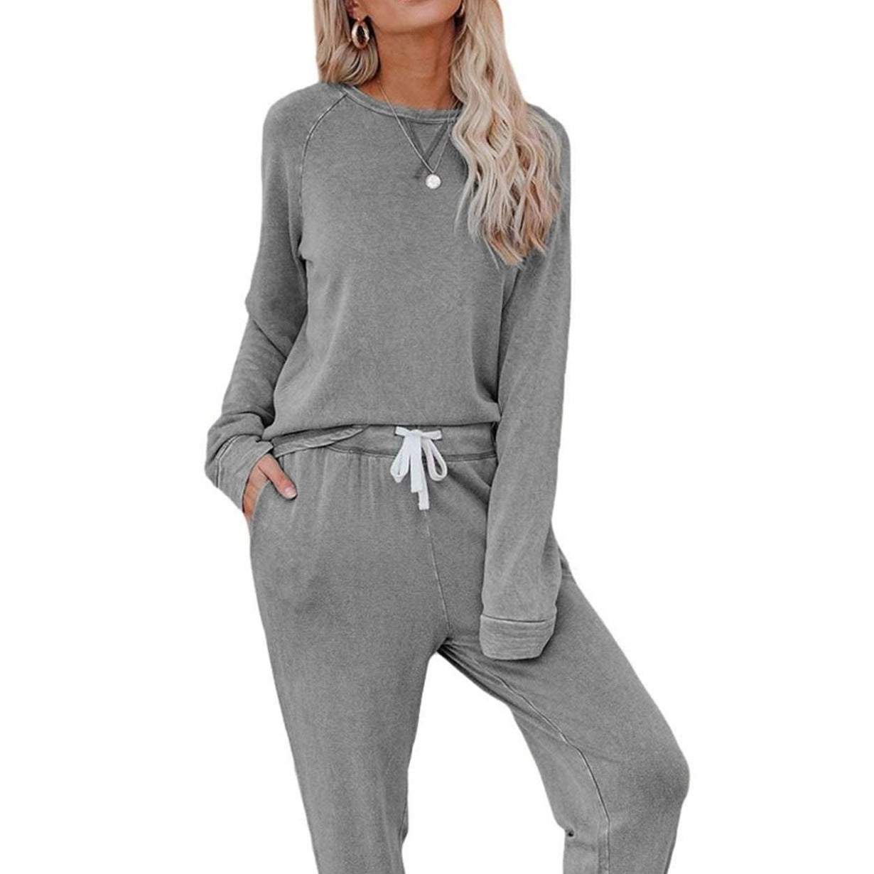 Home Long-sleeved Trousers Ladies Two-piece Set
