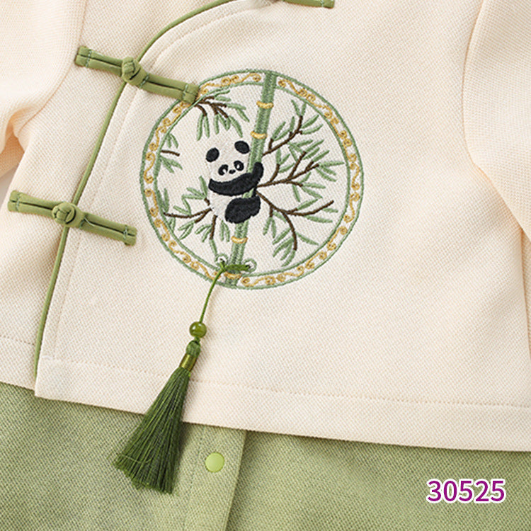 National Style Long Sleeve Fleece-lined Rompers