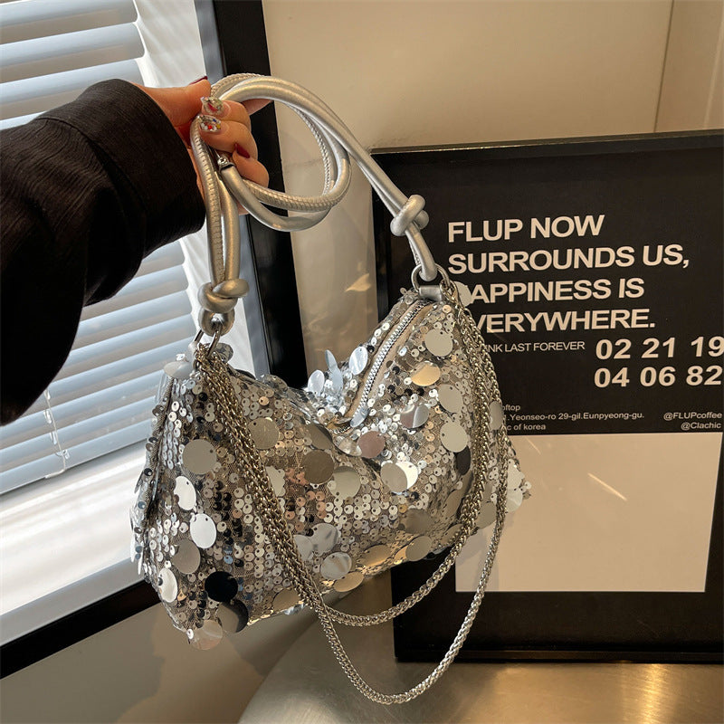 Women's Sequined Chain Shoulder Messenger Bag