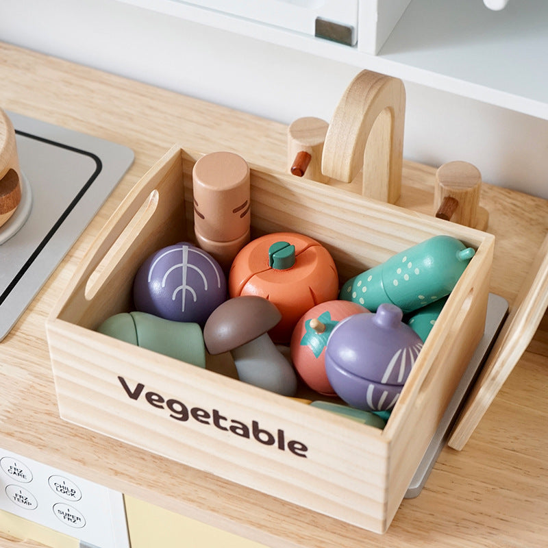 Wood Magnetic Vegetables Fruit Cut Meal Group