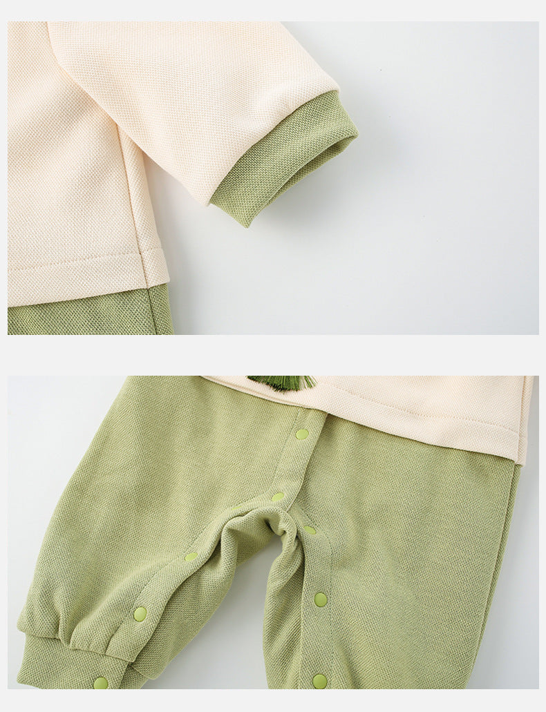 National Style Long Sleeve Fleece-lined Rompers