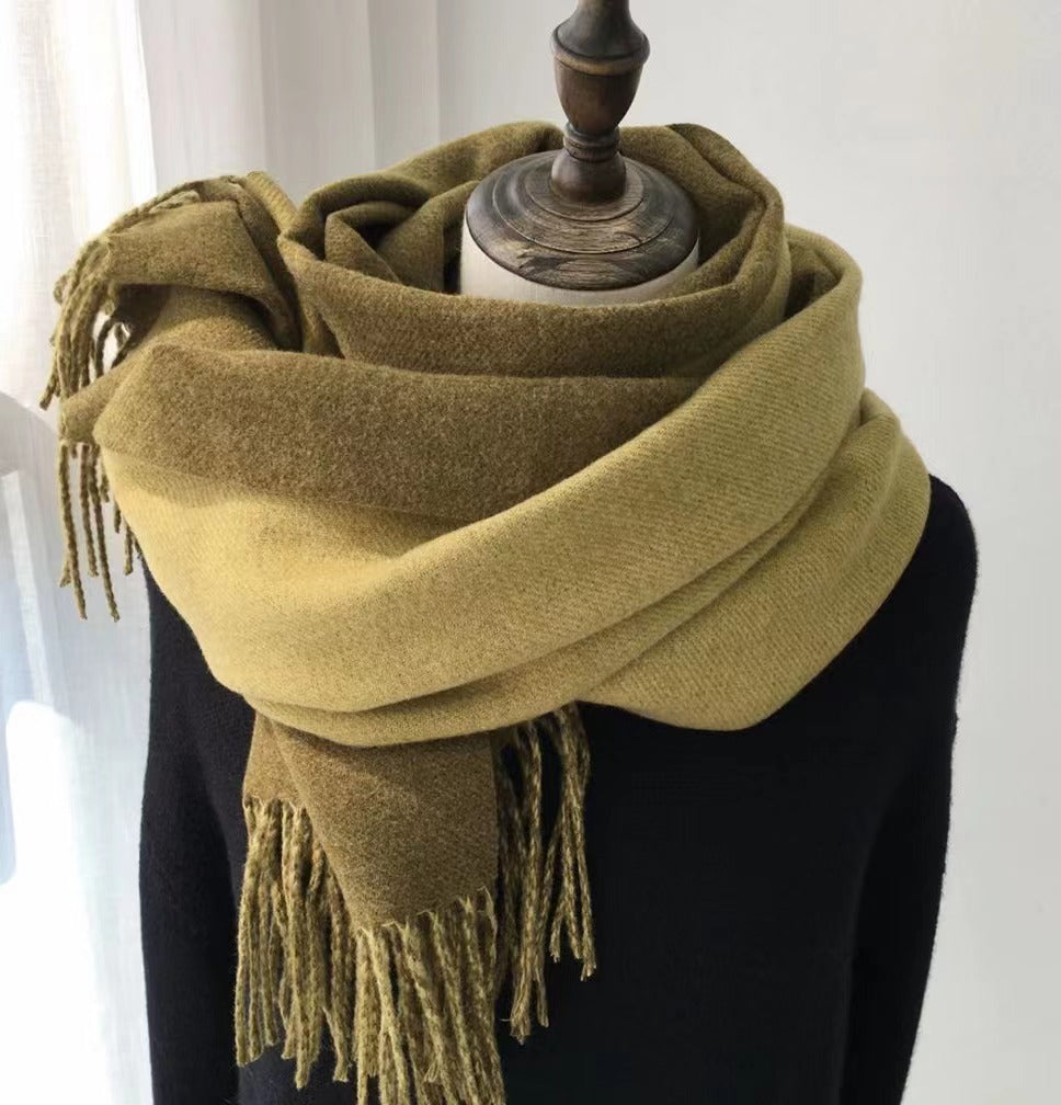 Women's Double-sided Artificial Wool Scarf Shawl