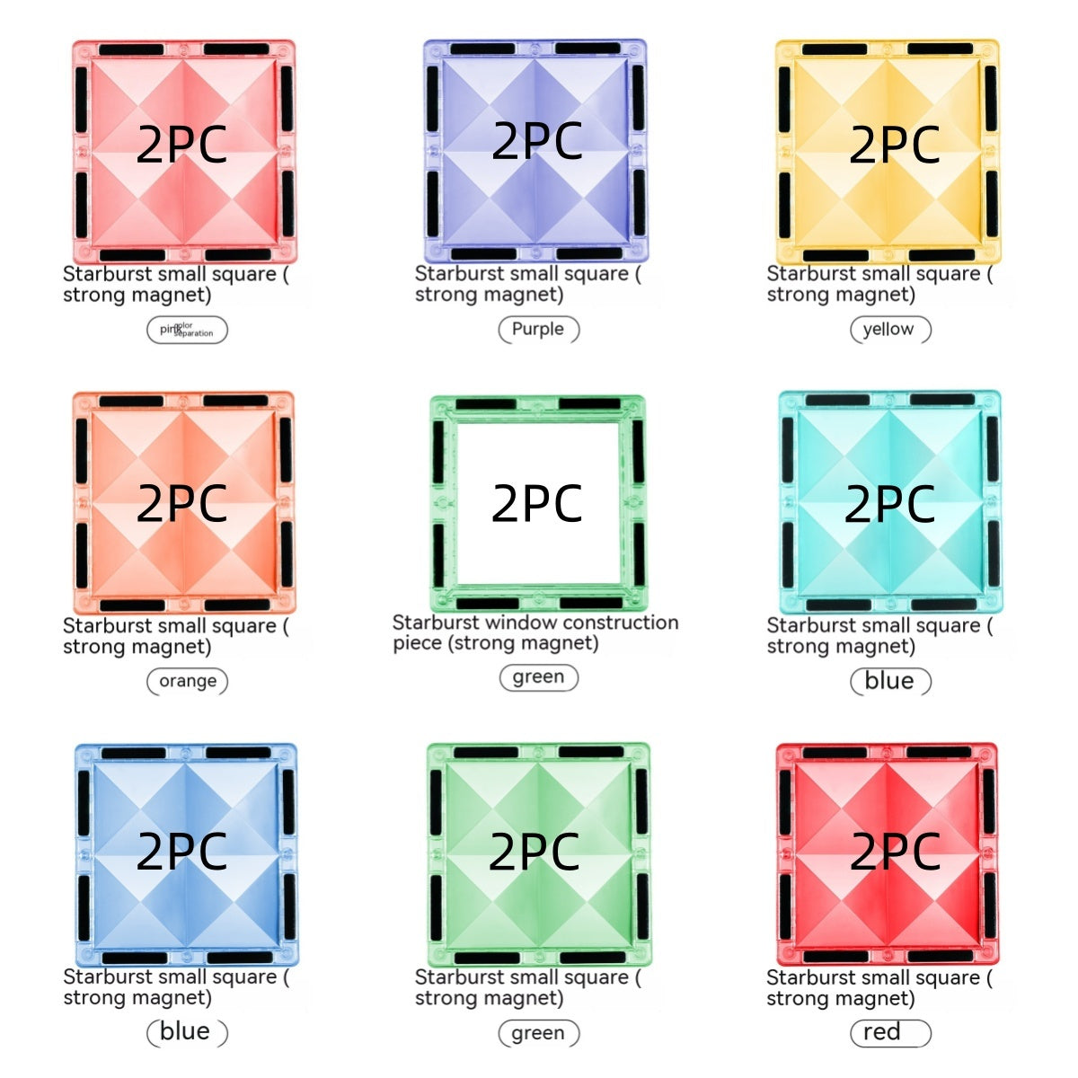 Color Window Magnetic Building Blocks Assembly