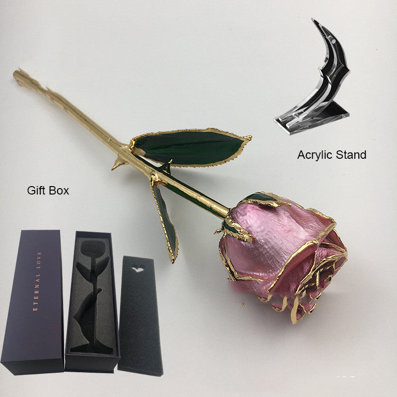 Mother's Day Colored Gilded Rose Crafts