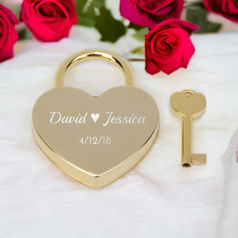 Customized Heart-shaped Padlock Anniversary Gift