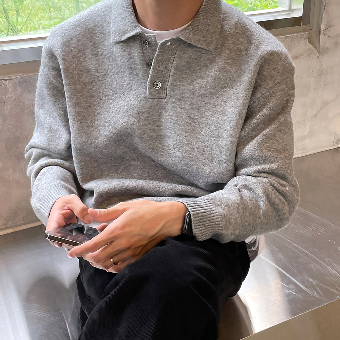 Men’s Polo Collar Sweater