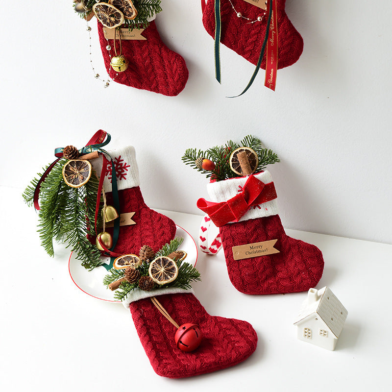 Knitted Christmas Stockings Scene Layout