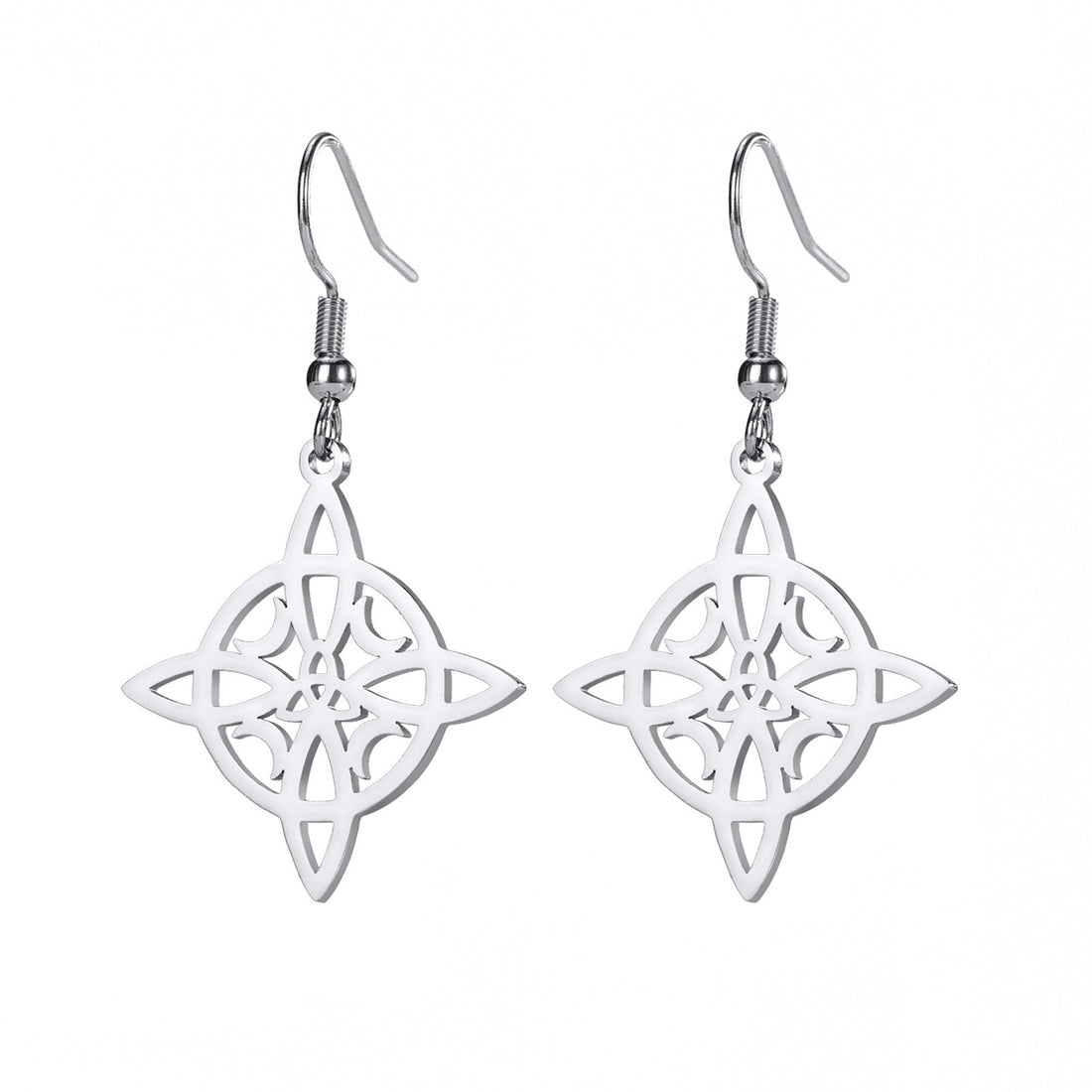Ladies' Celtic Knot Moon Stainless Steel Earrings