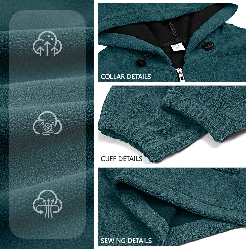 Solid Color Padded Fleece Sweater