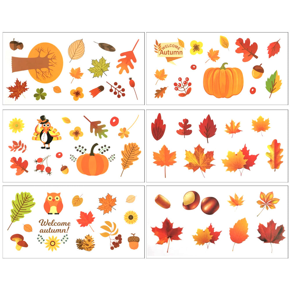 Autumn Maple Window Sticker Leaf Turkey