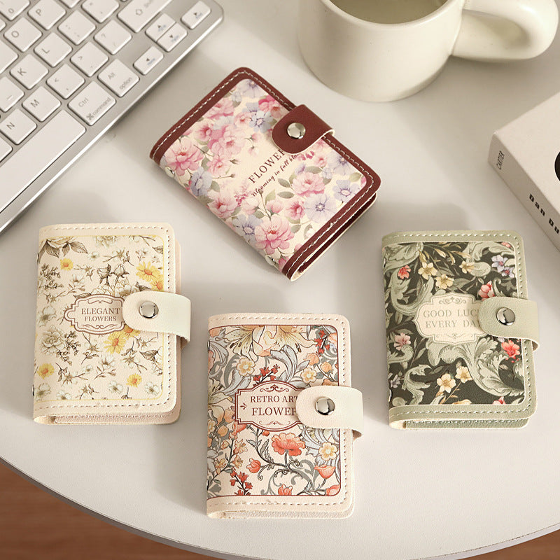 Women's Flower Retro Style Large Capacity Card Holder