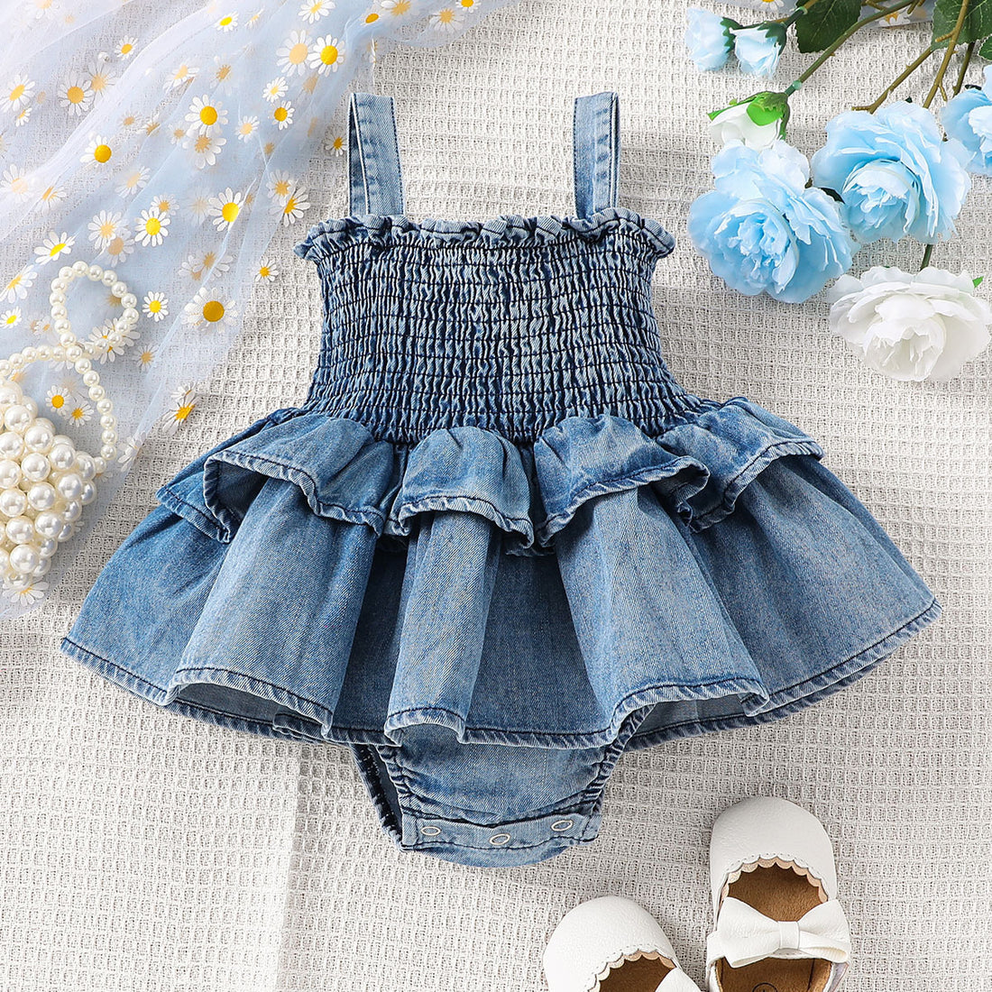 Baby Girl Suspender Denim Dress
