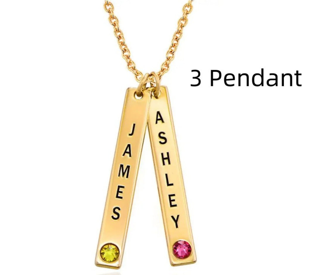Personalized Vertical Necklace Mother's Day Gift