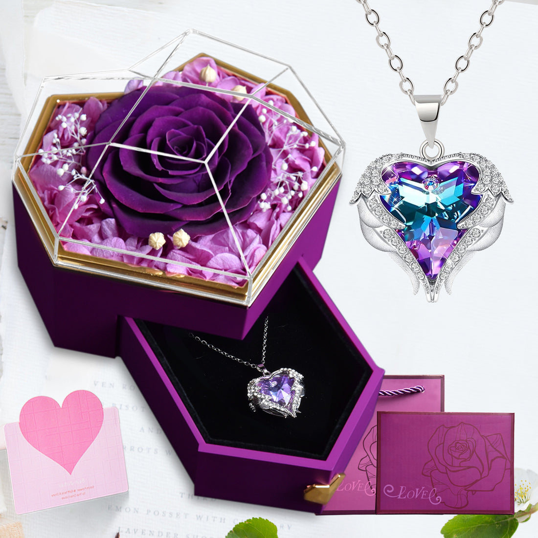 Mother Lover Christmas Rose Jewelry Gift Box