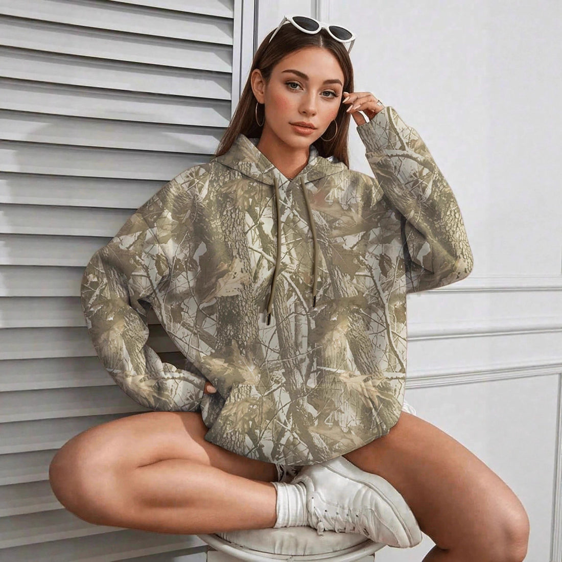 Hoodie Long Sleeve Jungle Maple Leaf Branches