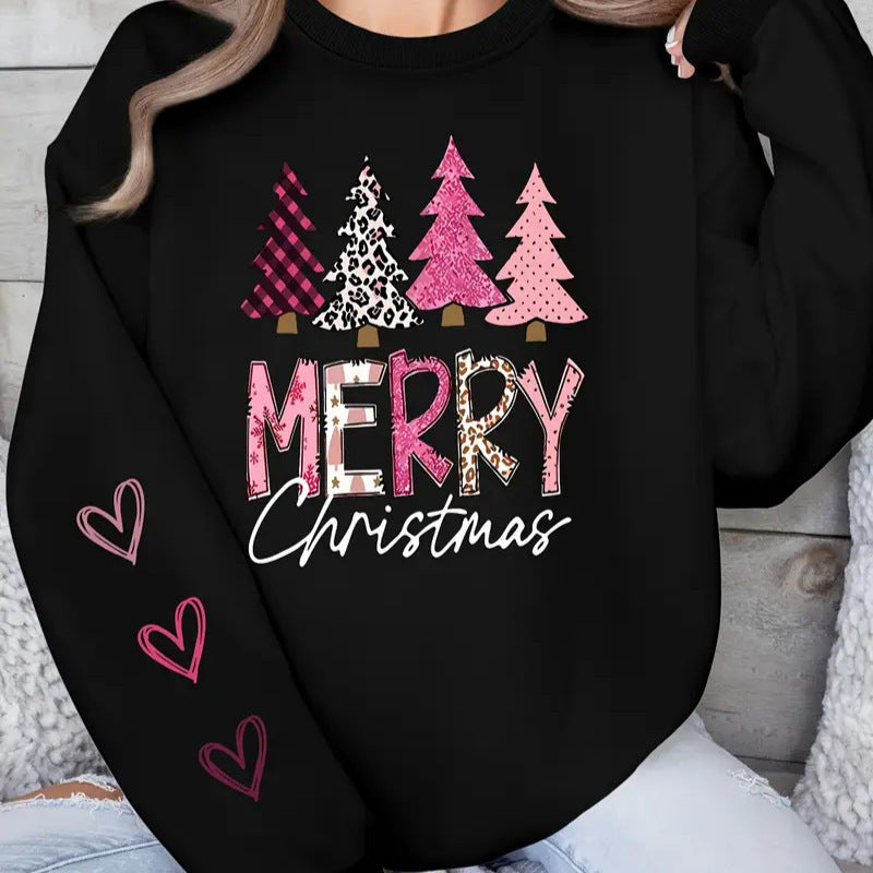 Women's Casual Printed Round Neck Long Sleeve Top