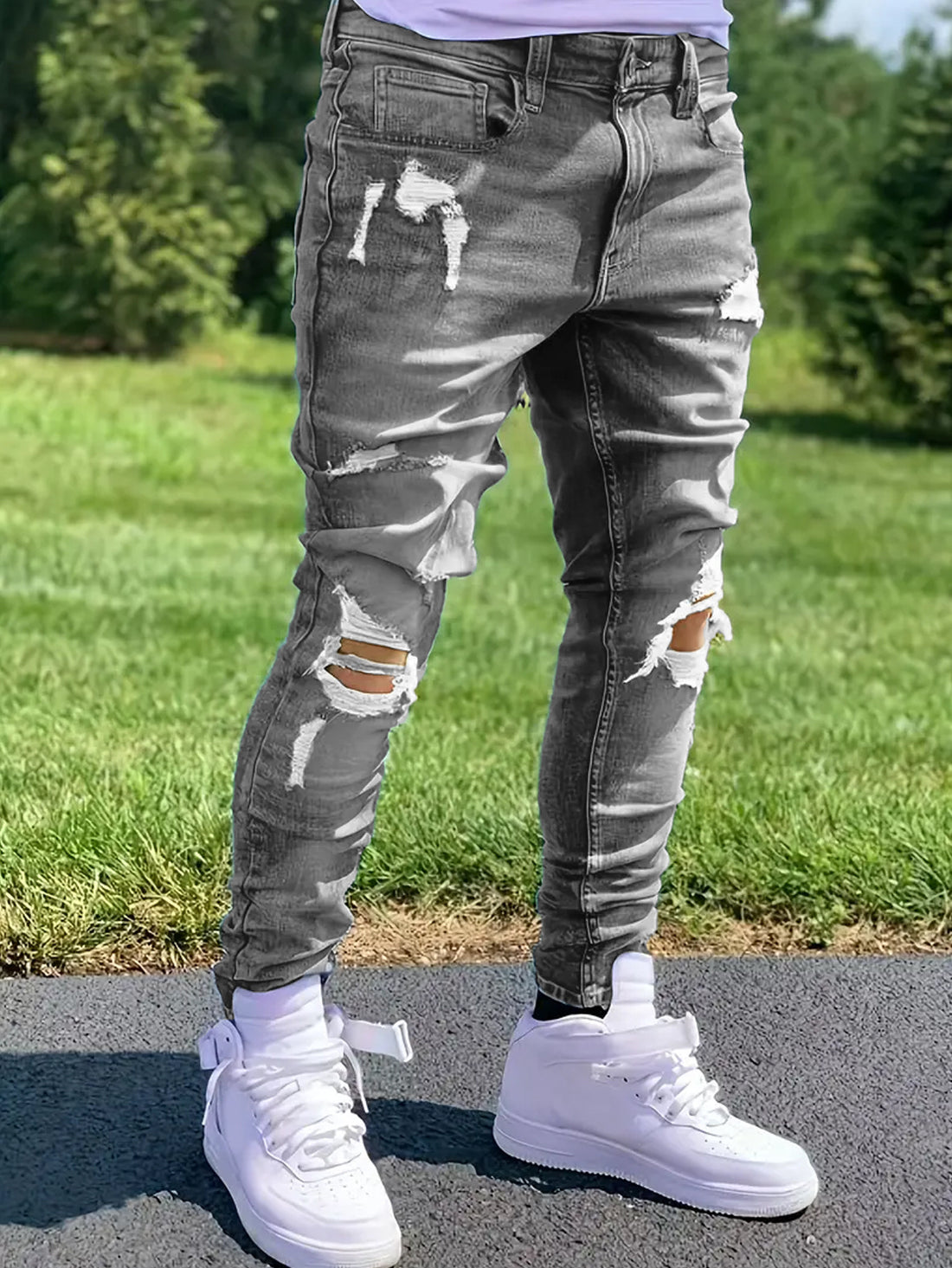 Men's Ripped Fashion Trend Style Jeans