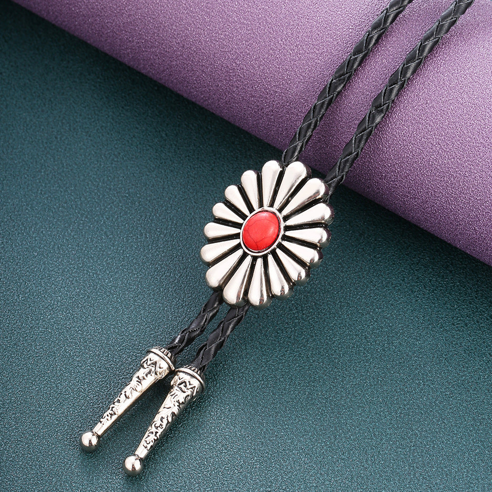Celtic Pattern Turquoise Agate Bolo Tie