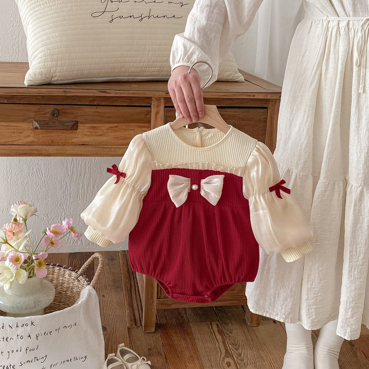 Baby Jumpsuit Bow Puff Sleeve
