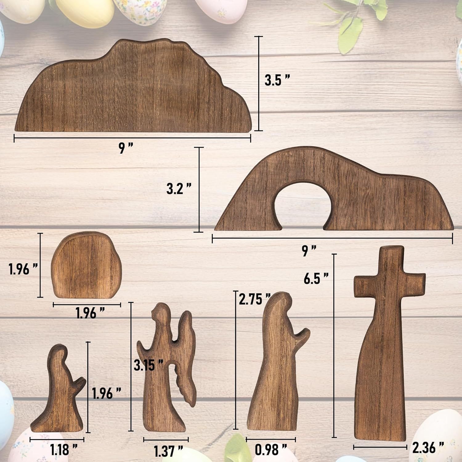 Cross Easter Site Wooden Decorative Ornaments