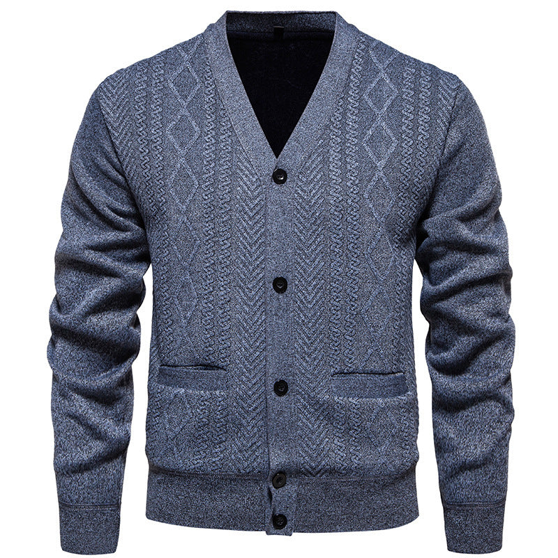Men's Long-sleeved Striped Coat