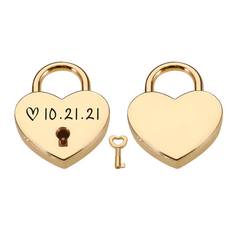 Customized Heart-shaped Padlock Anniversary Gift