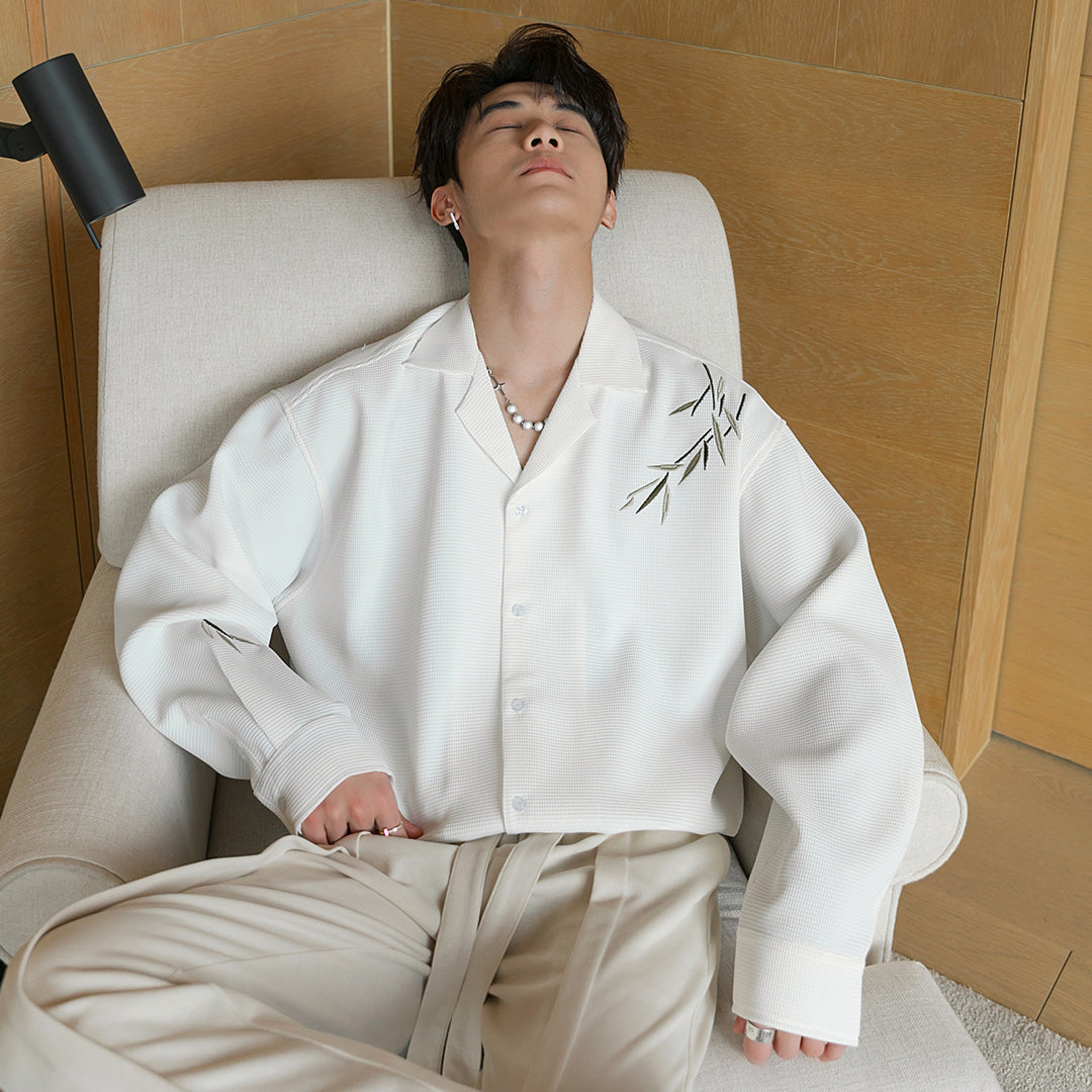 Bamboo Embroidered Long Sleeve Shirt