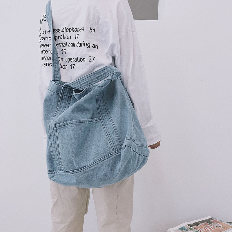 Large Capacity Canvas Denim Tote Bag