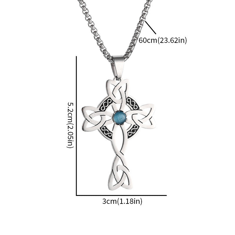 Stainless Steel Personalized Celtic Knot Cross Necklace
