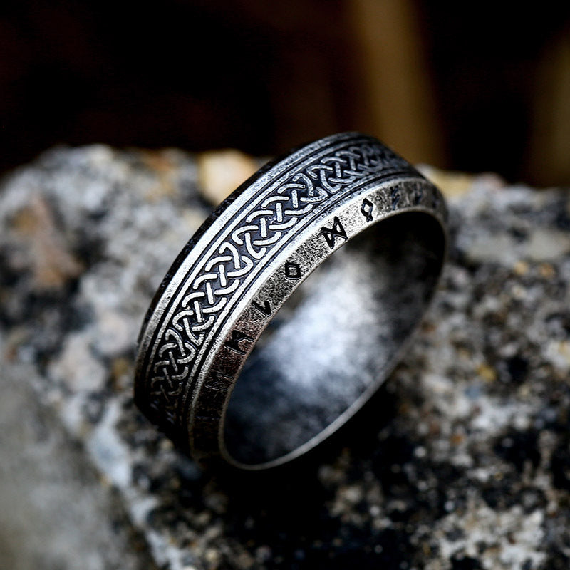 Vintage Viking Celtic Knot Steel Ring