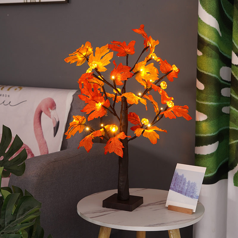 Led Thanksgiving Maple Leaf Pumpkin Decorative Lights