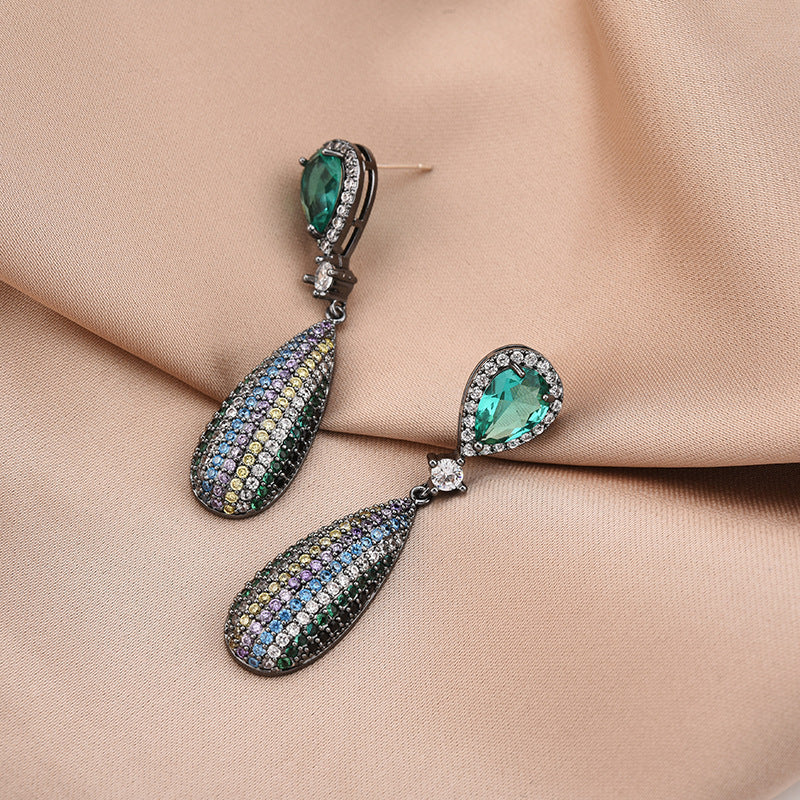 Anniversary Silver Needle Drop Earrings