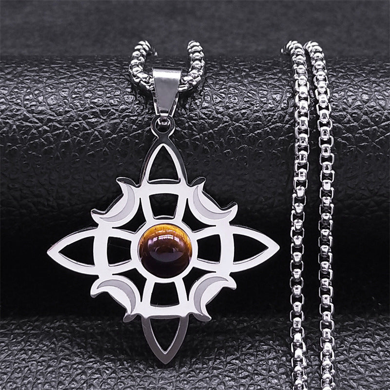 Necklace Celtic Knot Triple Moon Goddess Necklace