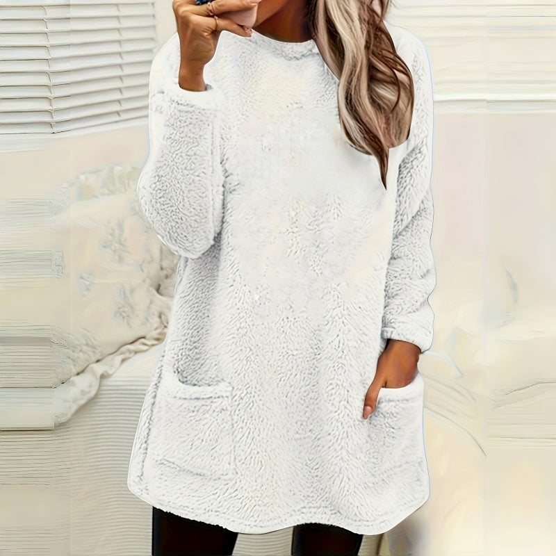 Women's Long Sleeved Pocket Plush Hoodie
