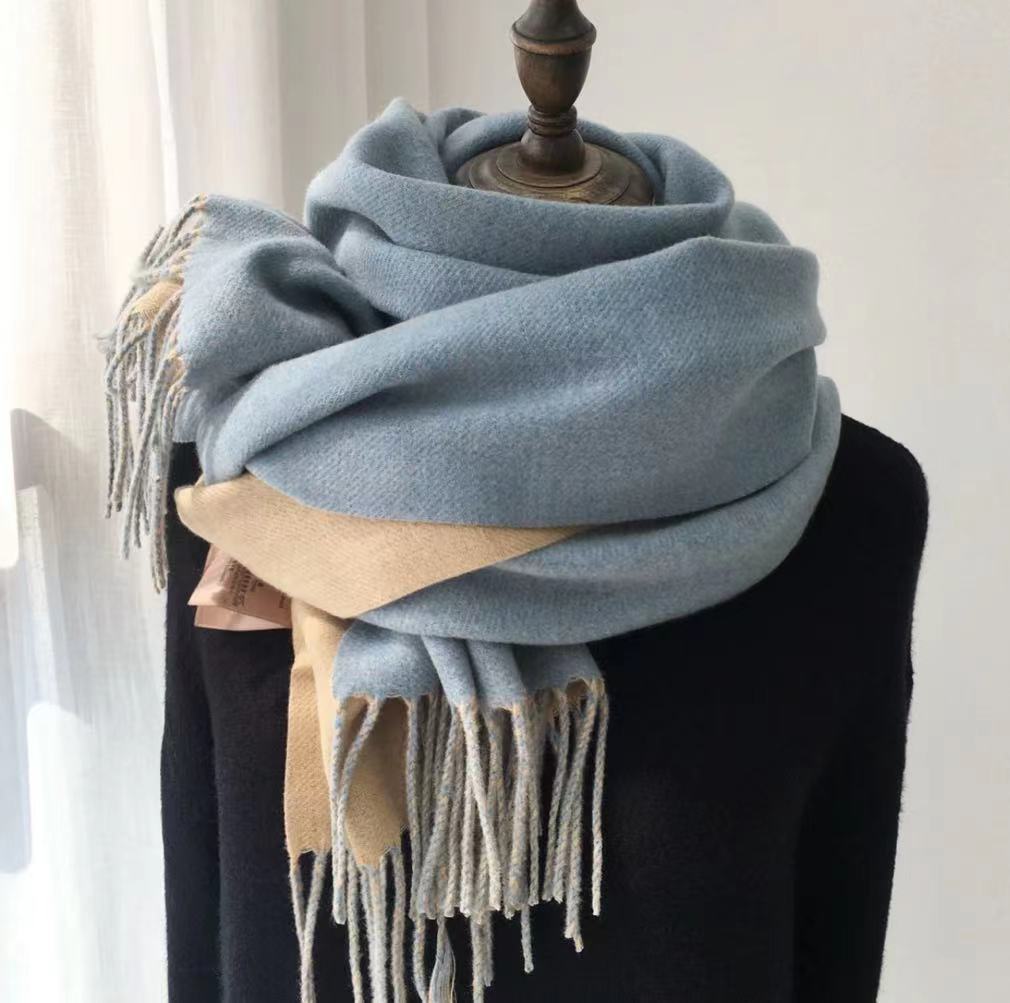 Women's Double-sided Artificial Wool Scarf Shawl