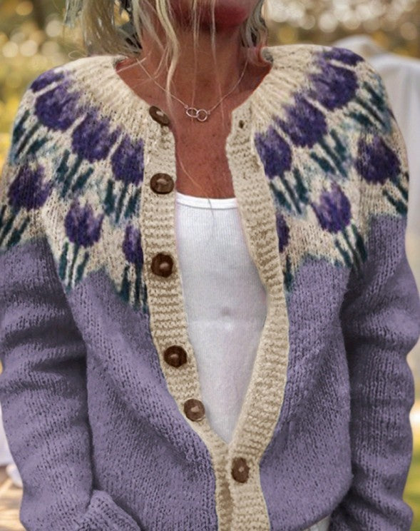 3D Digital Printing Cardigan Knitted Coat