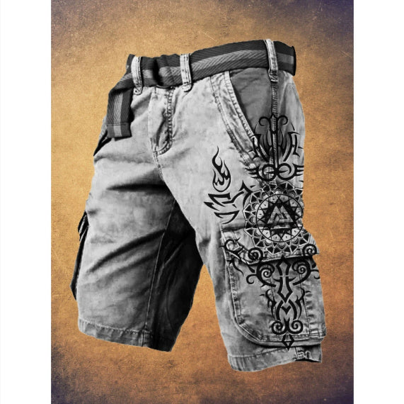 Men’s Printing Stylish Shorts Zipper Pants