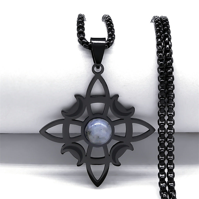 Necklace Celtic Knot Triple Moon Goddess Necklace