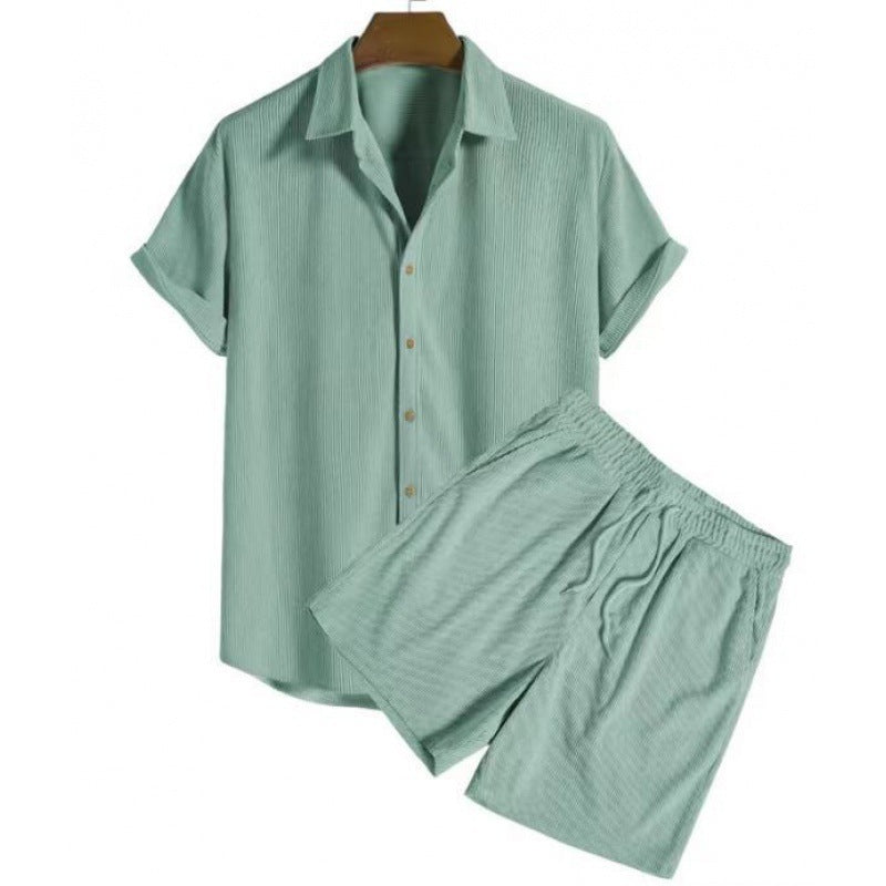 Casual Loose Beachwear Short Sleeve Shorts Suit