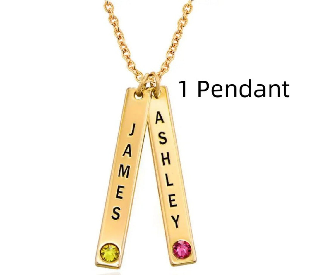 Personalized Vertical Necklace Mother's Day Gift