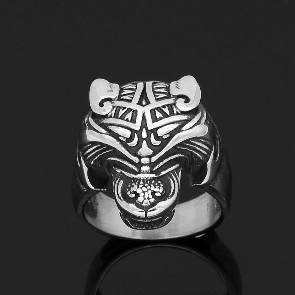 Stainless Steel Warrior Celtic Wolf Head Ring