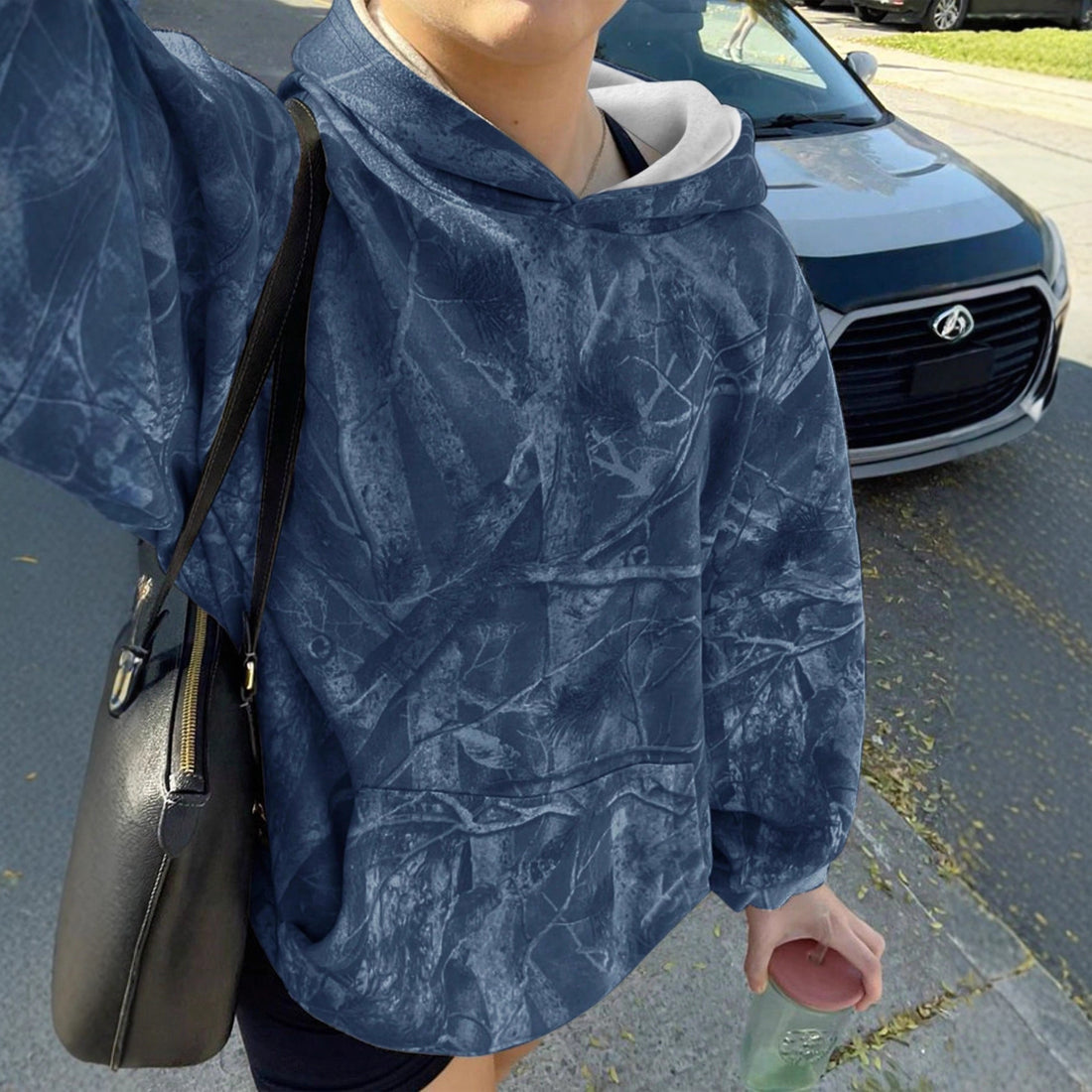 Hoodie Long Sleeve Jungle Maple Leaf Branches