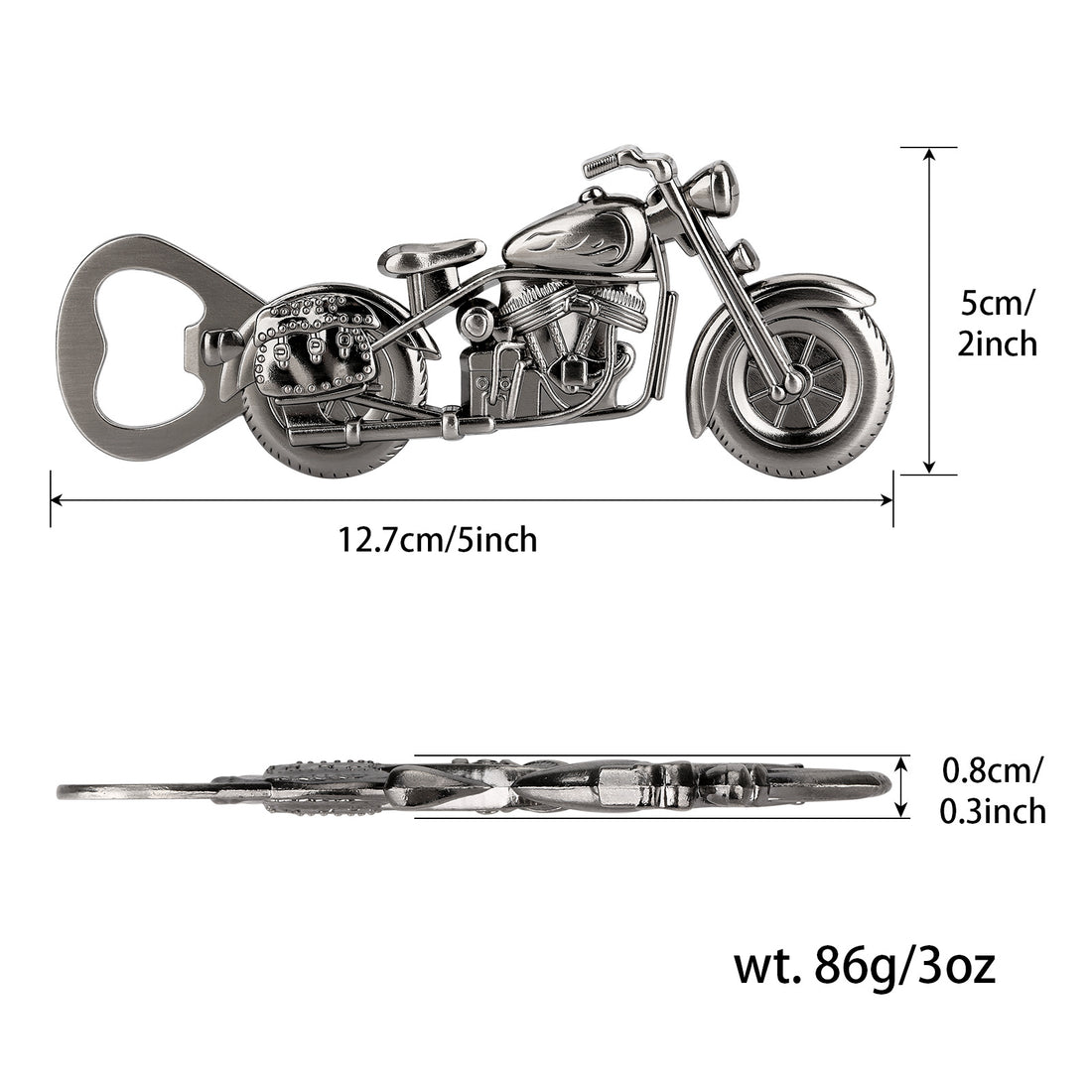 Old Style Motorcycle Beer Bottle Opener Black Gift Box