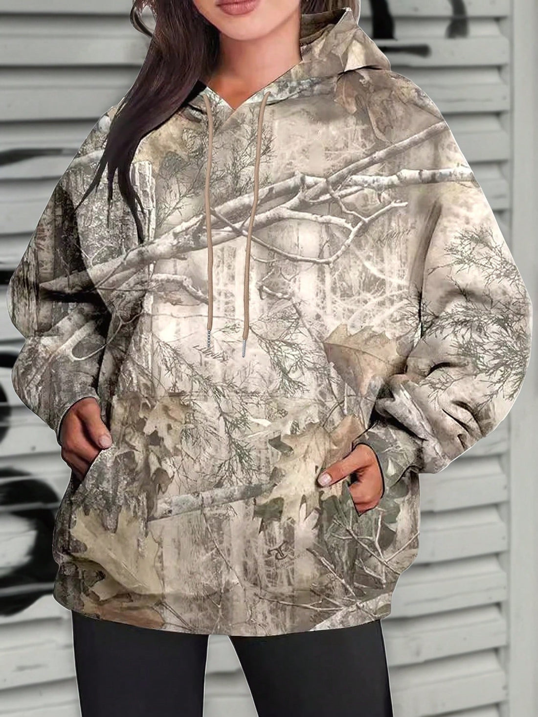 Hoodie Long Sleeve Jungle Maple Leaf Branches