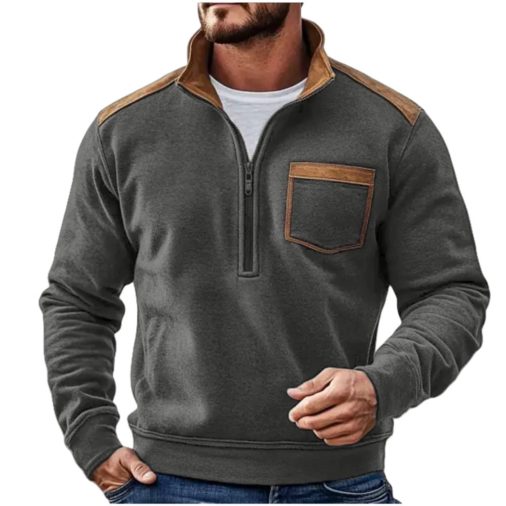 Men's Casual Coat Zipper Fleece Sweater