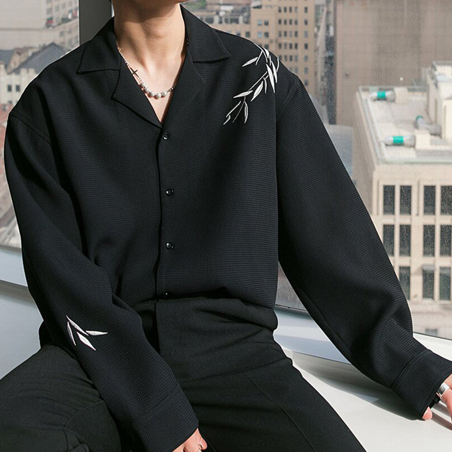 Bamboo Embroidered Long Sleeve Shirt